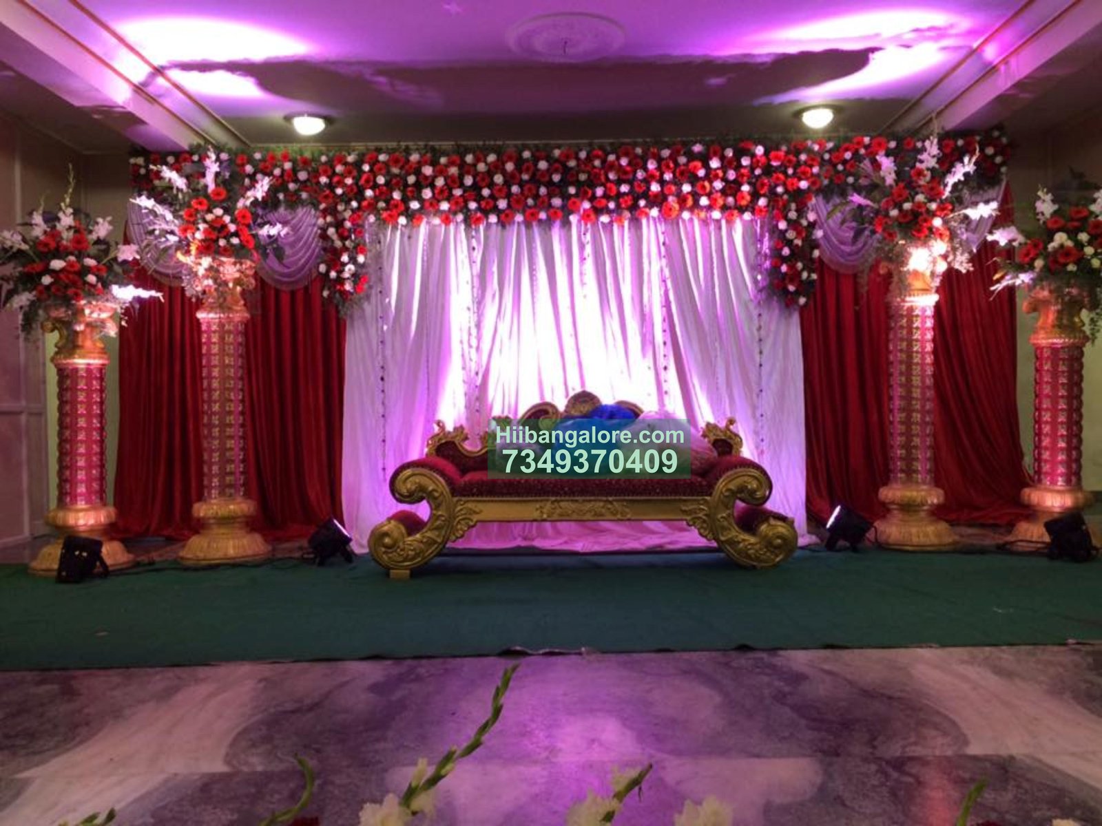 Red jerbera engagement decoration Bangalore