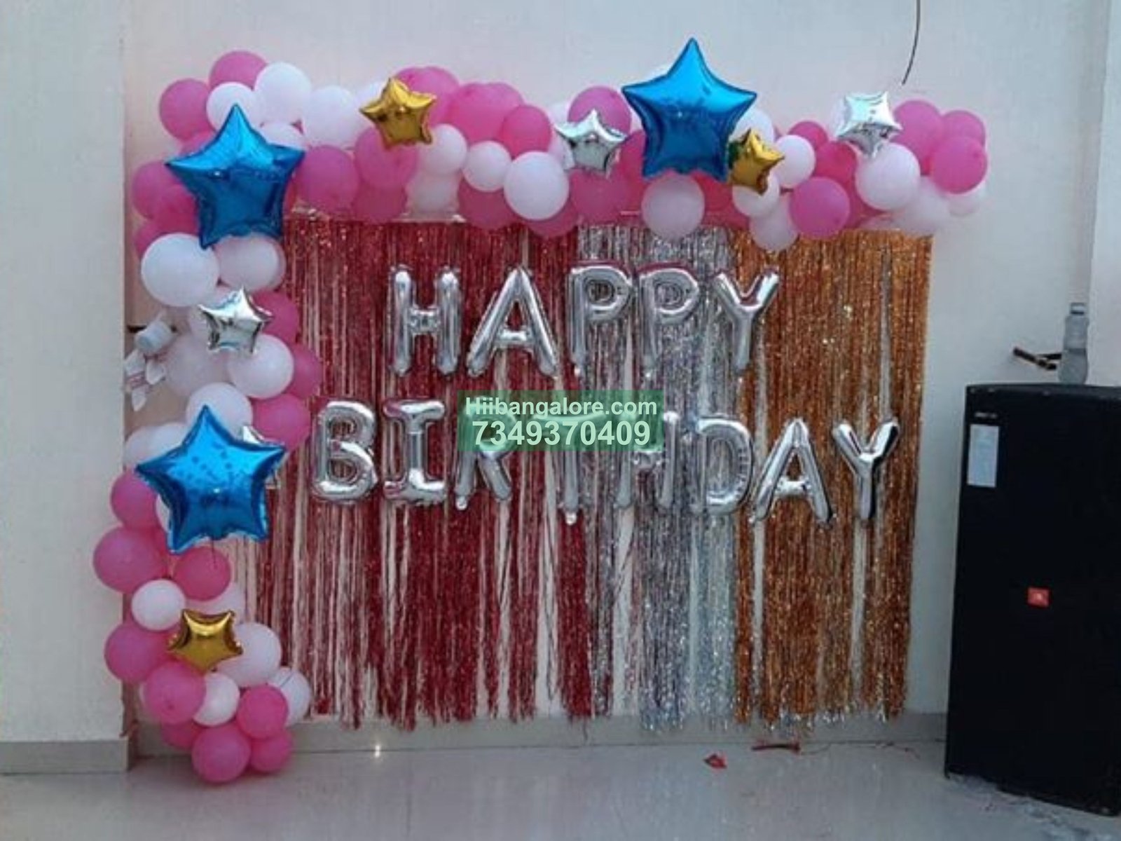 Simple balloon decoration on terrace Bangalore