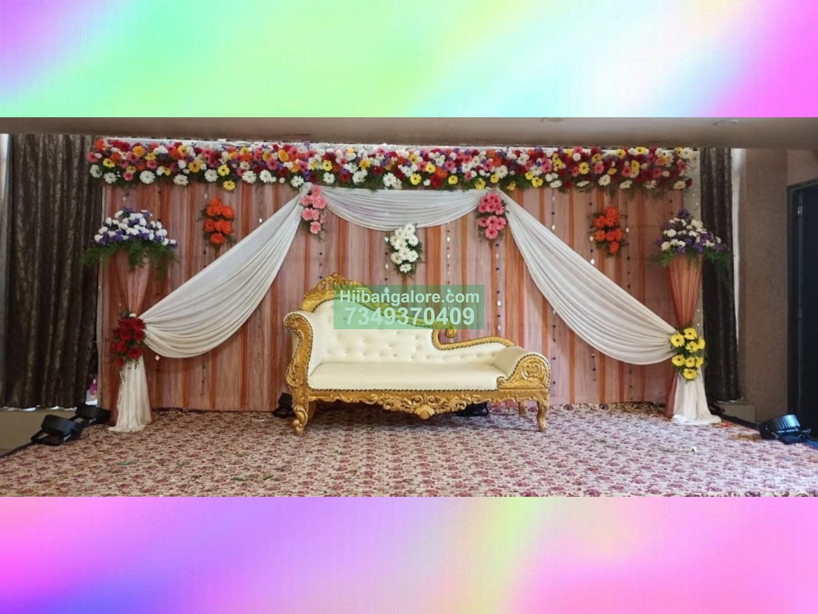 Simple engagement flower decorations Bangalore