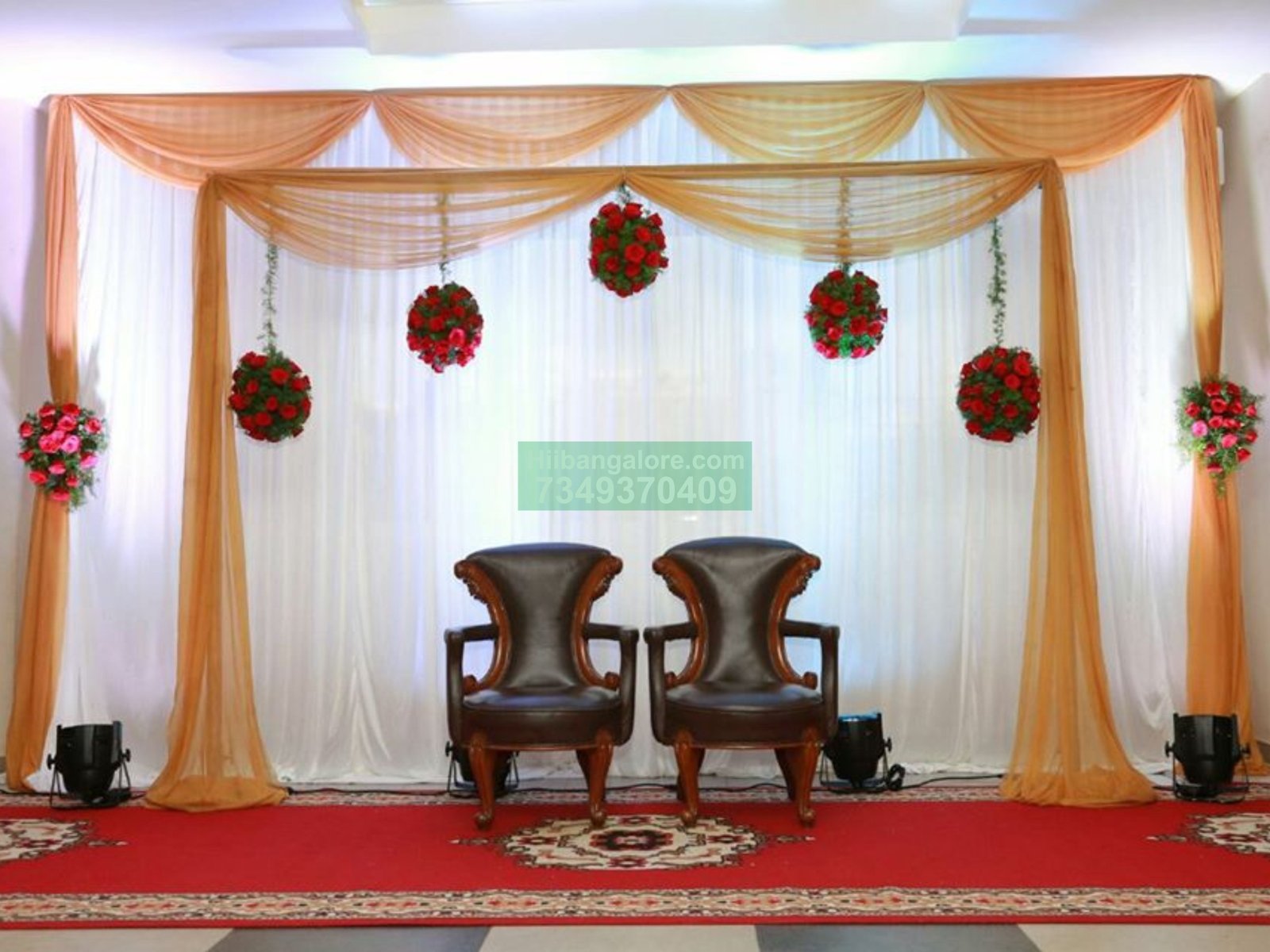 Simple rose balls engagement flower decoration Bangalore