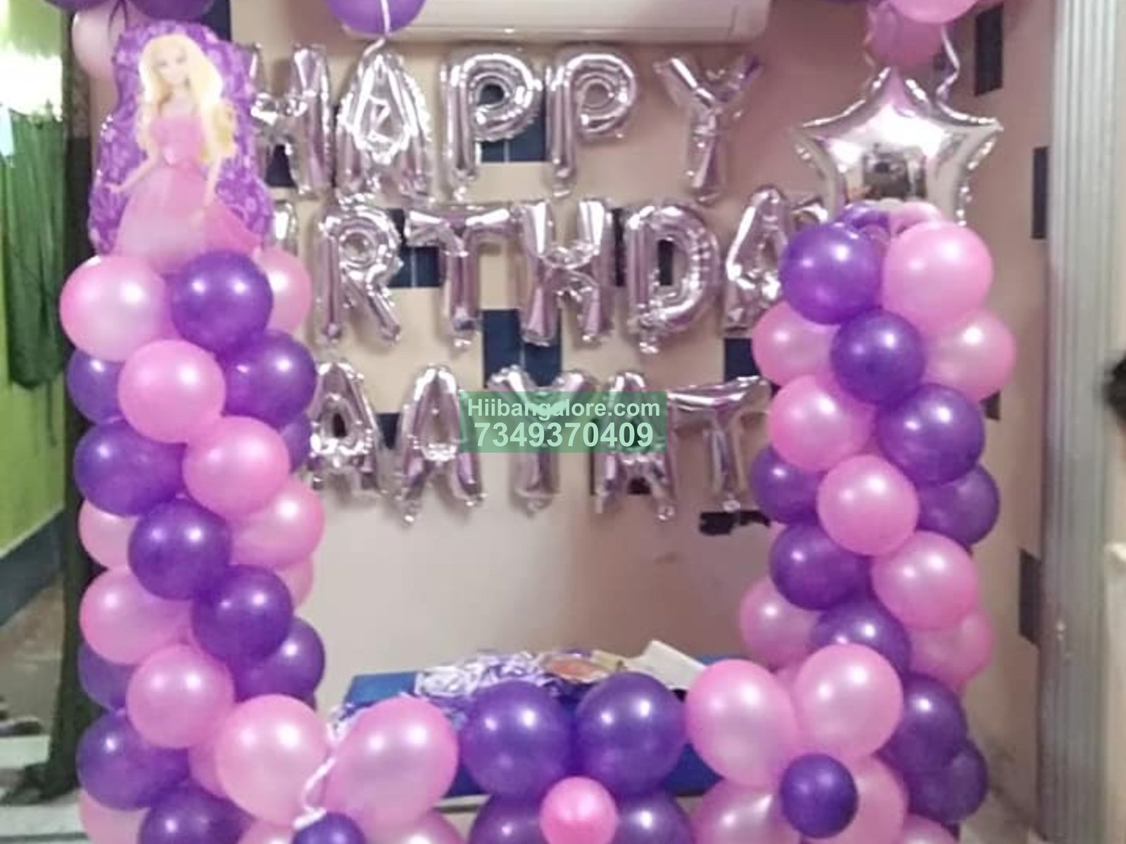 barbie color balloon decoration at home Bangalore