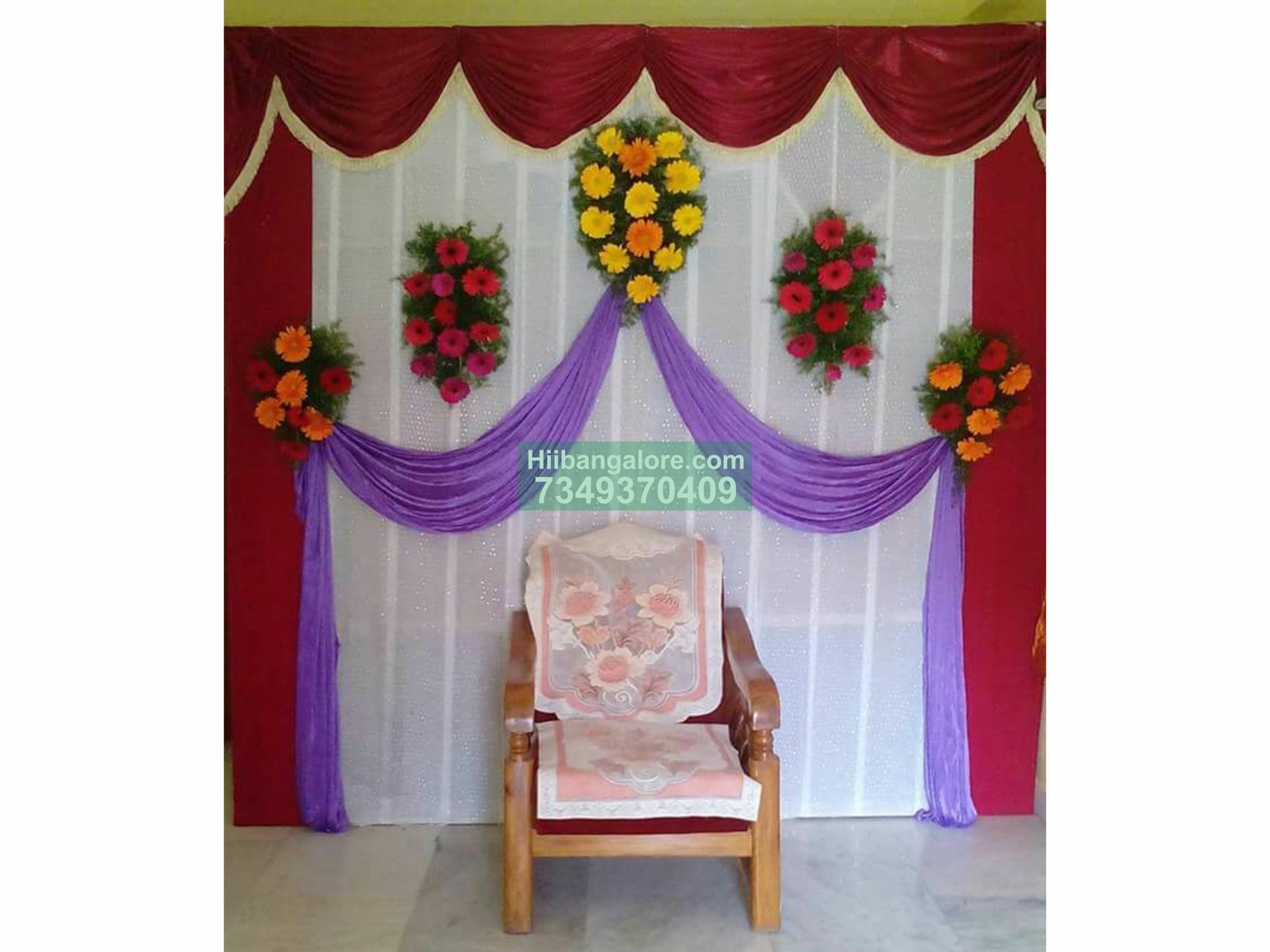 basic flower decoration for engagement at home Bangalore