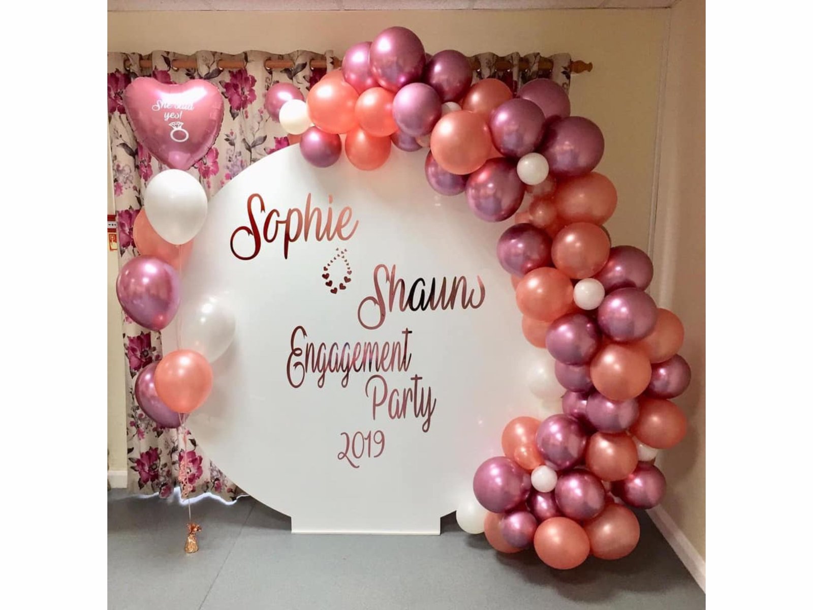 circle backdrop organic engagement decoration Bangalore