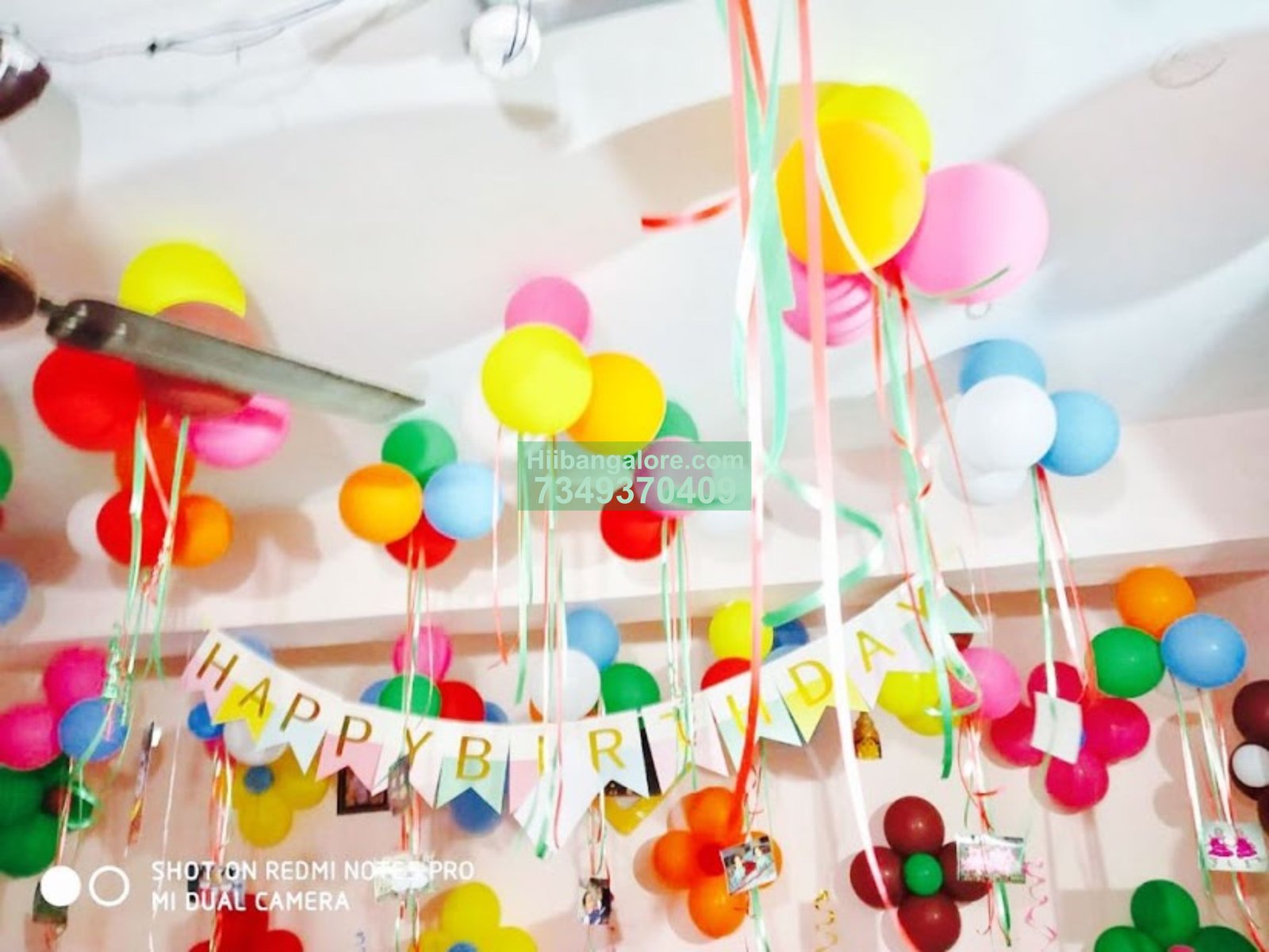 colorfull simple home birthday balloon decoration Bangalore