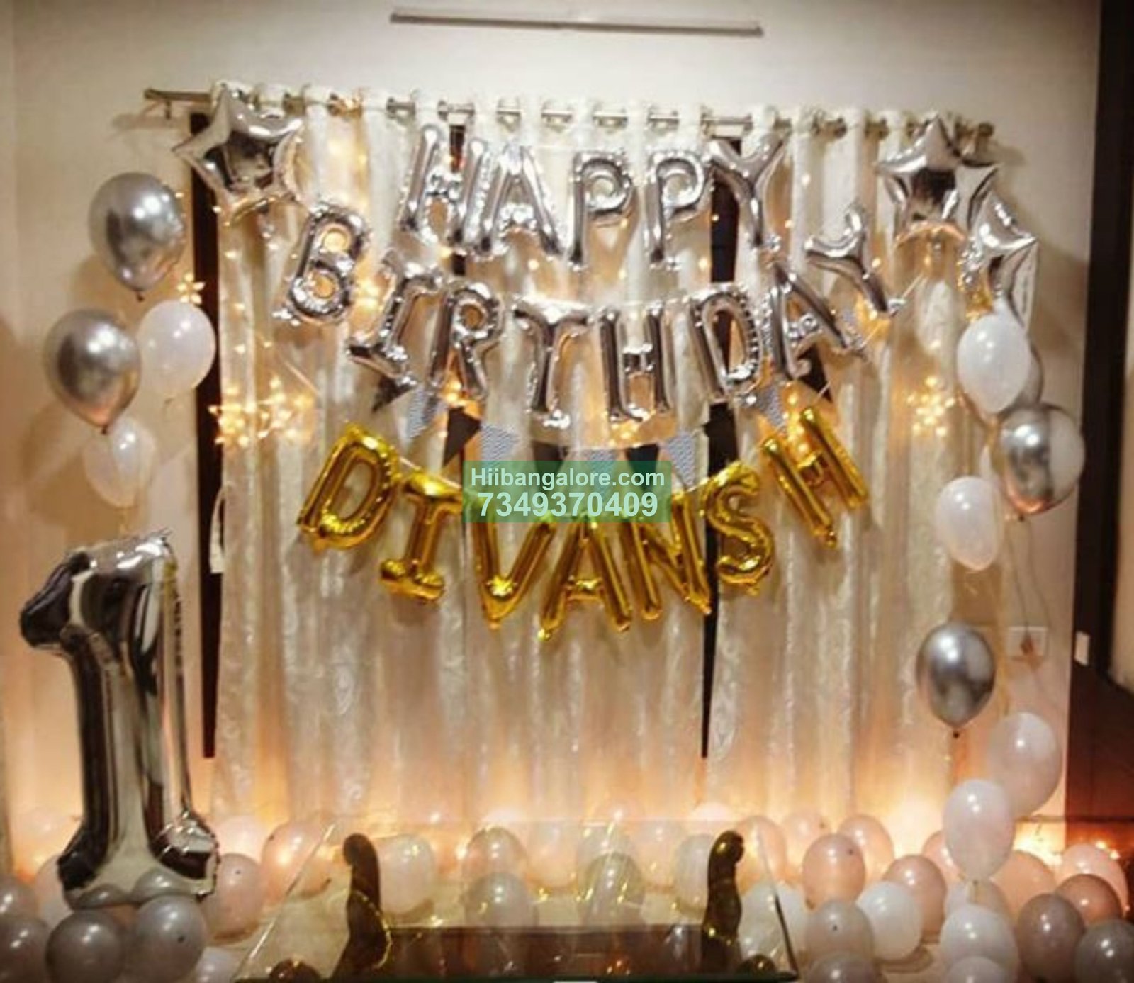 elegant first birthday balloon decoration bangalore
