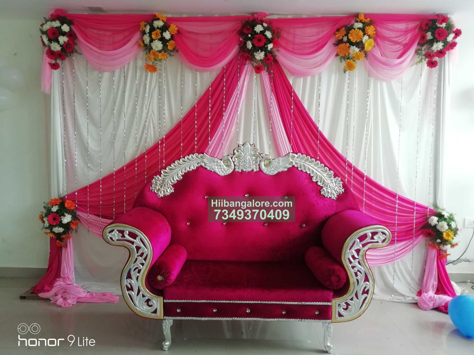 simple engagement fower decoration for engagement Bangalore