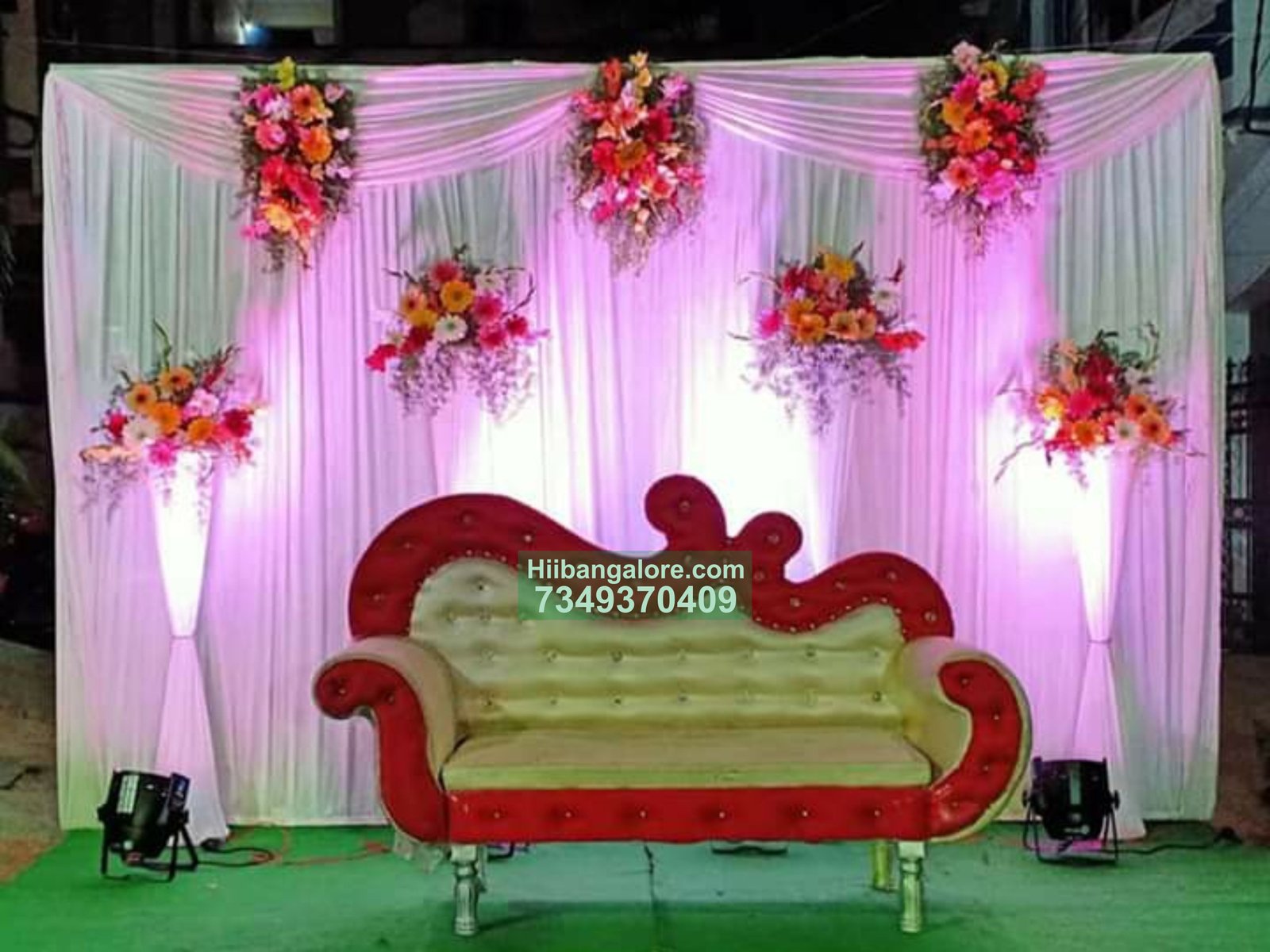 simple flower decoration for engagement Bangalore