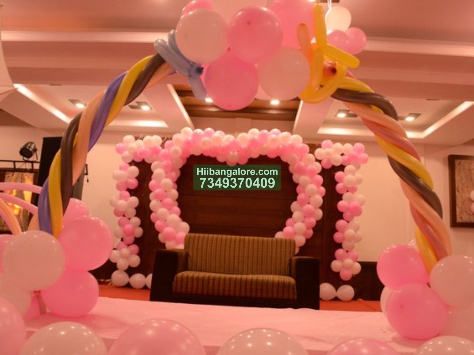 simple heart shape balloon decoration for engagement ceremony Bangalore
