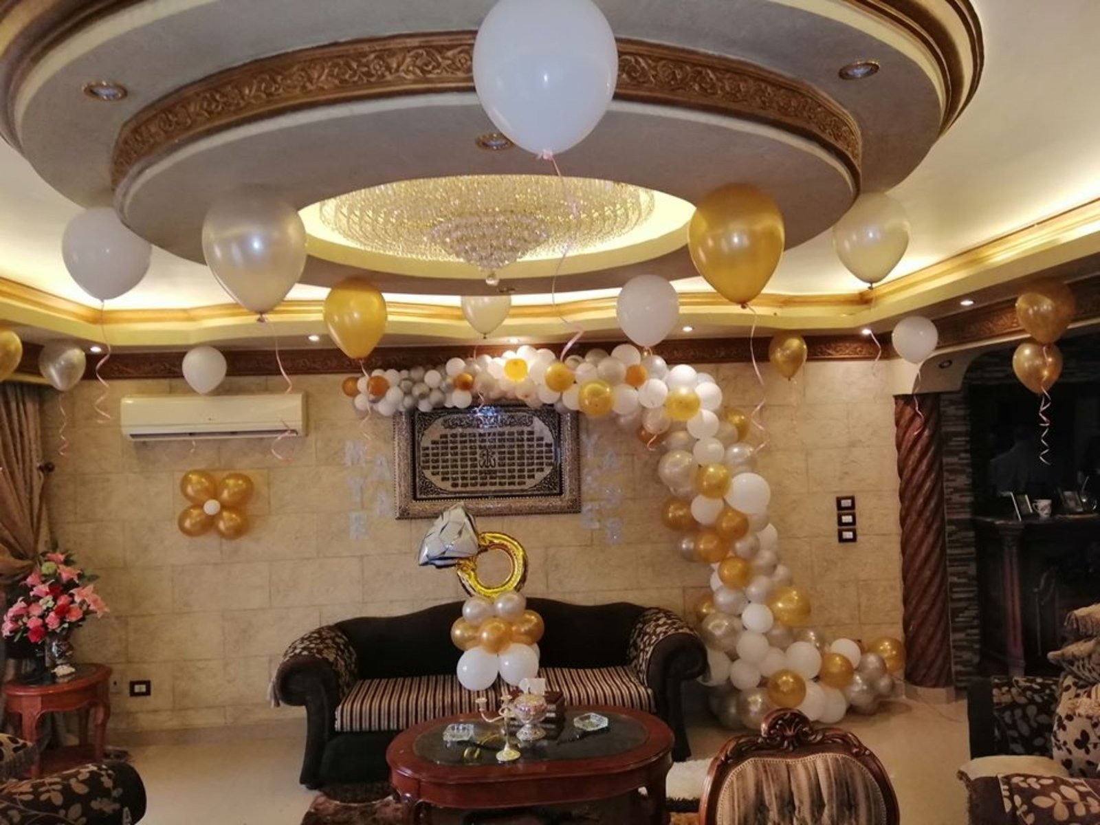 simple organic balloons engagement decoration at home Bangalore
