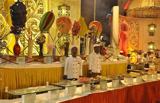Royal wedding catering setup in Bangalore