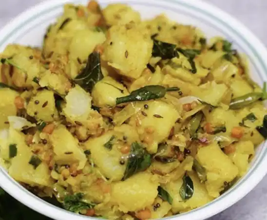 Andhra style aloo vepudu potato fry for catering services in Bangalore