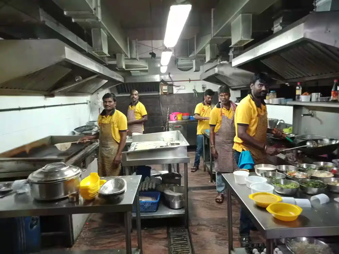 Professional kitchen supporting the best Andhra style catering services in Bangalore