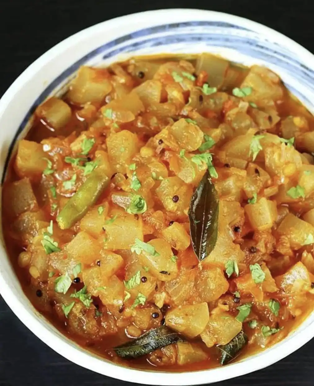 Andhra style dosakaya curry prepared for veg catering services in Bangalore