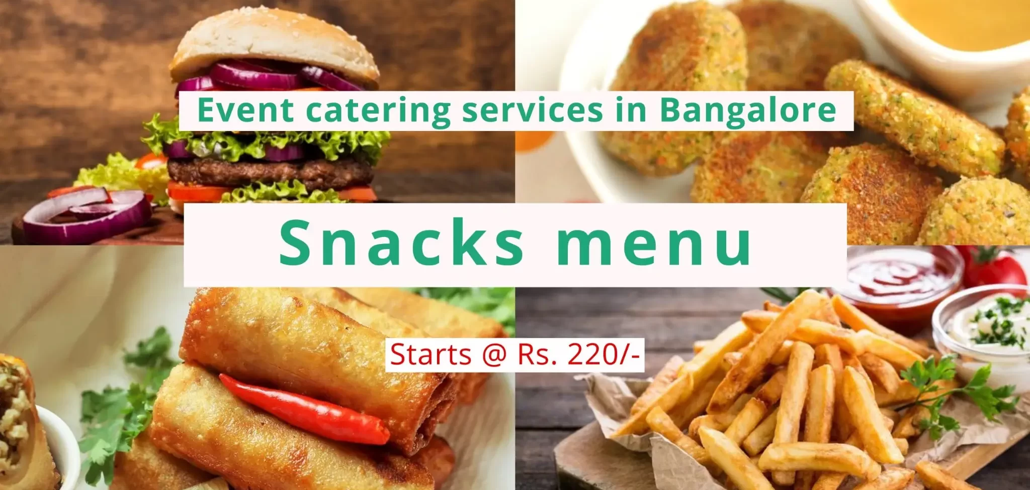 Snacks Catering Services Vegetarian snacks catering setup for parties and events