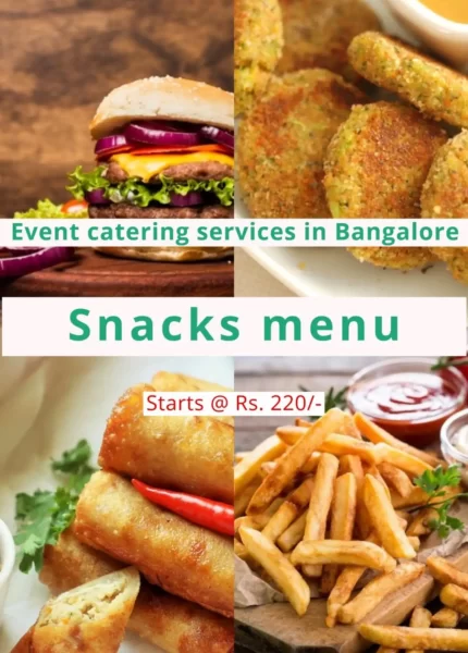 Snacks Catering Menu Vegetarian snacks catering service for events