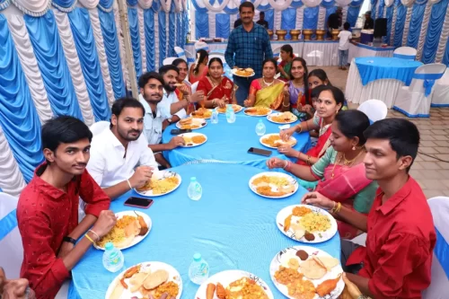 Andhra style buffet catering setup for marriage function in Bangalore