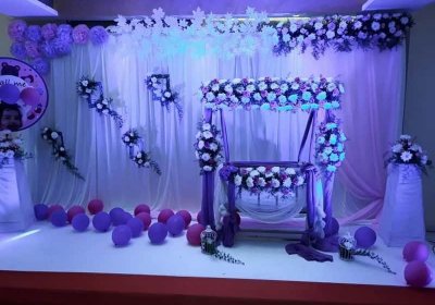 Elegant naming ceremony flower decorations Bangalore