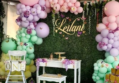 Grass backdrop birthday party decoration Bangalore