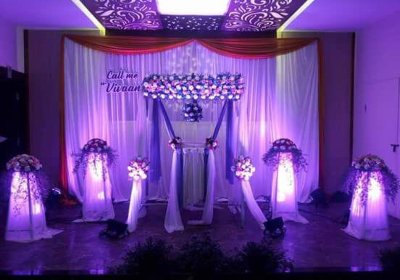 Naming ceremony flower decoration arrangements Bangalore
