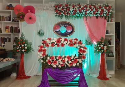 Naming ceremony flower decoration at home(1)